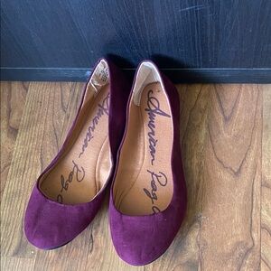 American Rag Burgundy Suede Ballet Flats
